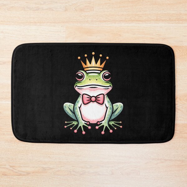 Item preview, Kawaii Frog Wearing Pink Bow Tie and Crown Illustration designed and sold by Eh Plus Designs.