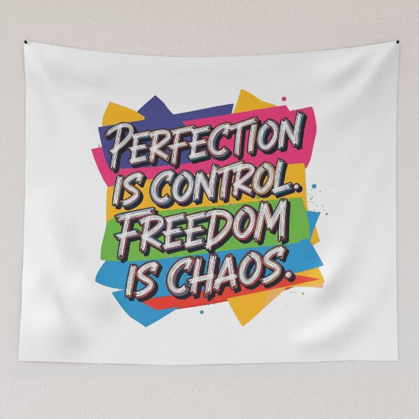 Item preview, Dystopian Quote Typography Perfection is Control Freedom is Chaos designed and sold by Elizarfa.