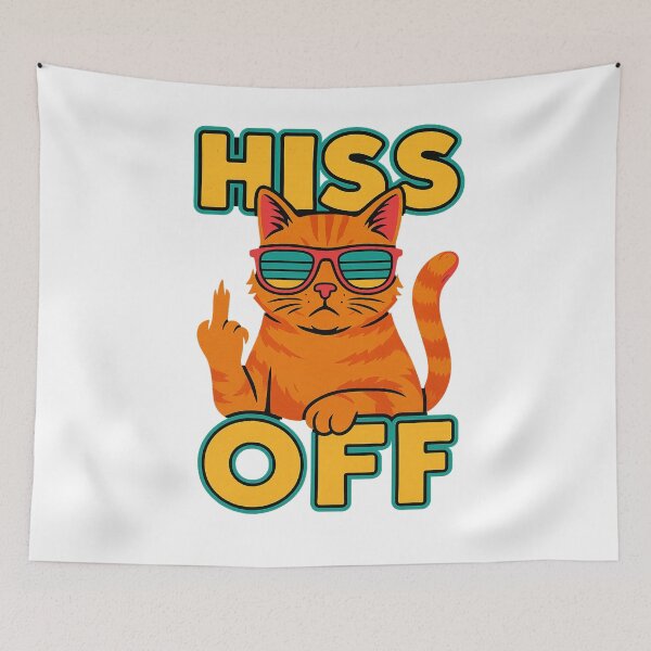 Item preview, Hiss Off – Funny Grumpy Cat Retro Design with Attitude designed and sold by Domci.