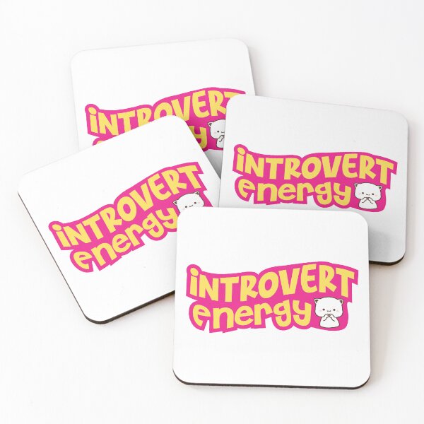 Item preview, Introvert Energy – Kawaii Cat Sticker for Quiet Vibes designed and sold by kztnaive.