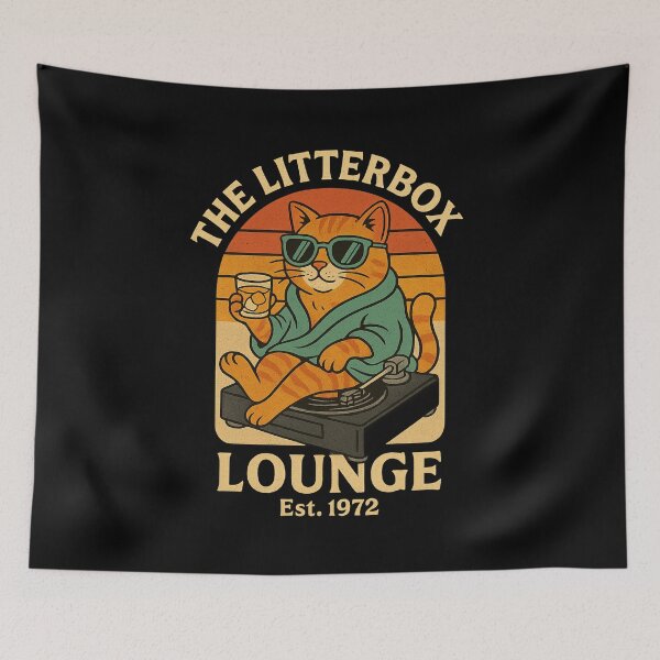 Item preview, The Litterbox Lounge – Retro Cat Club Design (Est. 1972) designed and sold by Domci.