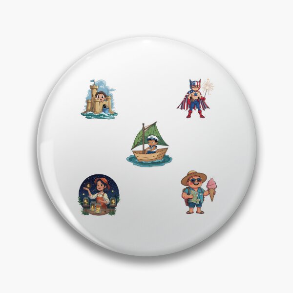 Item preview, Summer Adventure Stickers | Cute July Travel Pack designed and sold by Shir.Design.