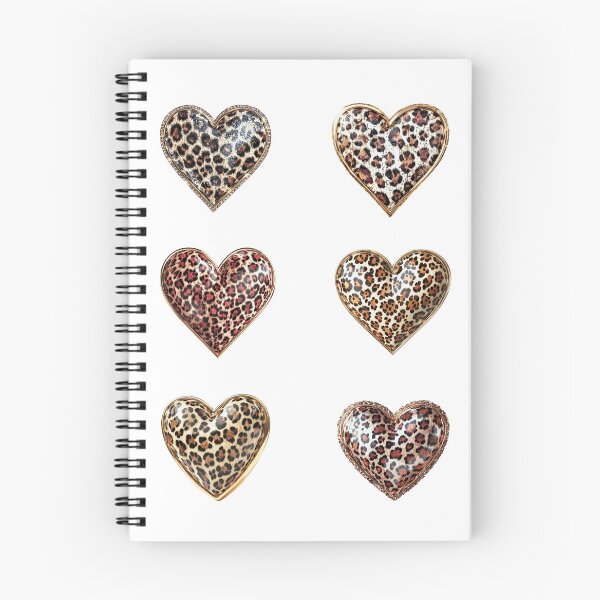 Item preview, Cheetah patterned Hearts with Jewel Frames – Glam Wild Heart Set of 6 designed and sold by EmeraldeaArt.