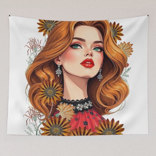 Item preview, a woman with flowers in her hair,  designed and sold by B.P.Fashion.