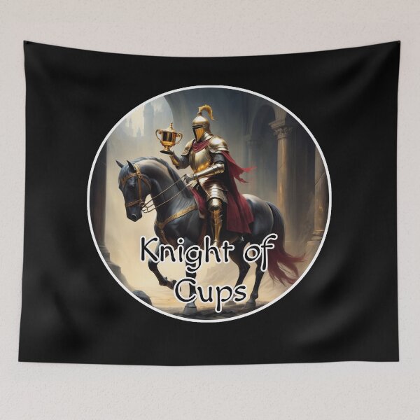 Item preview, Tarot Minor Arcana Knight of Cups Riding a Black Horse designed and sold by Pixel Waite.