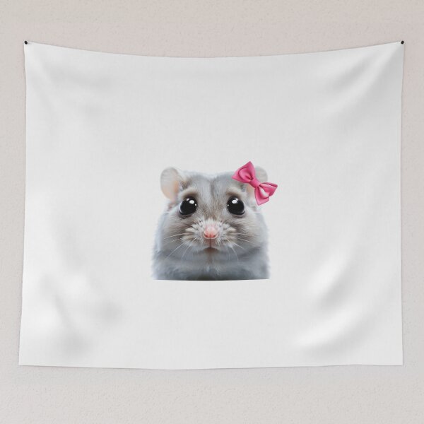 Item preview, Cute Hamster With a Pink Bow - Big Eyes Adorable Pet designed and sold by Colorful-Garden.