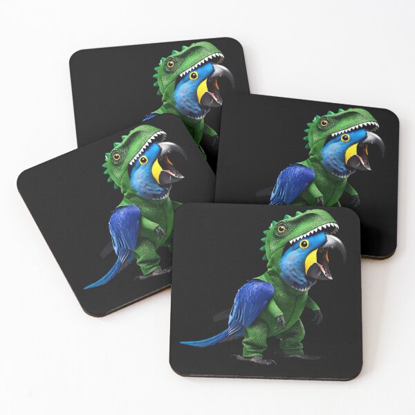 Item preview, Hyacinth Macaw Parrot Wearing Dinosaur Outfit Funny Parrot Lover designed and sold by Kimberley King Art  King Art.