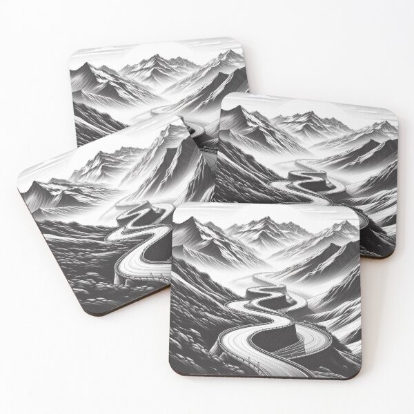 Item preview, Spiral Path – Minimal Mountain Road Line Art designed and sold by ashokreddy343.