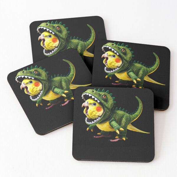 Item preview, Yellow Cockatiel Parrot Wearing Dinosaur Outfit Funny Parrot Lover designed and sold by Kimberley King Art  King Art.