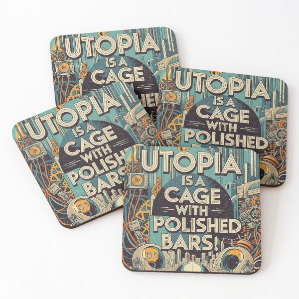 Item preview, Название: "Utopia is a Cage with Polished Bars" World Without Flaws Dystopian Quote designed and sold by Elizarfa.