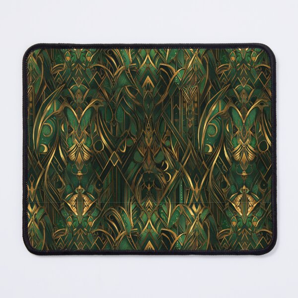 Item preview, Emerald Green & Gold Art Deco Pattern designed and sold by CleverboyDsgns.