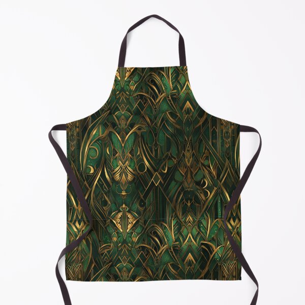 Item preview, Emerald Green & Gold Art Deco Pattern designed and sold by CleverboyDsgns.