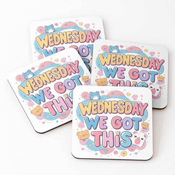 Item preview, Wednesday – We Got This ? | Motivational Kawaii Art Board Print Version 2 designed and sold by modishwelt.
