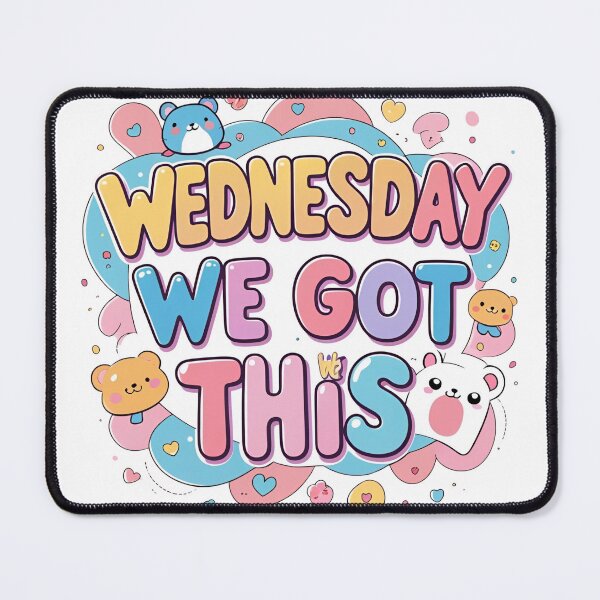 Item preview, Wednesday – We Got This ? | Motivational Kawaii Art Board Print Version 2 designed and sold by modishwelt.