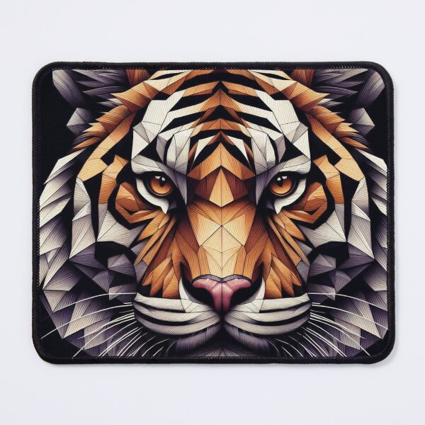 Item preview, Geometric Tiger Face – Sharp-Angled Polygon Wildlife Art designed and sold by ashokreddy343.