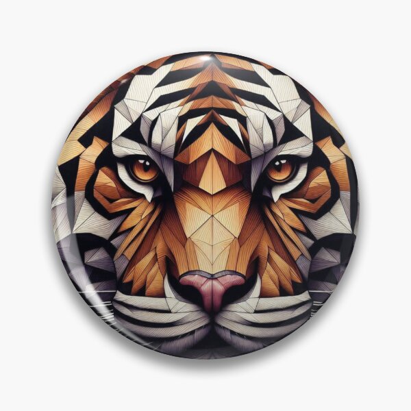 Item preview, Geometric Tiger Face – Sharp-Angled Polygon Wildlife Art designed and sold by ashokreddy343.