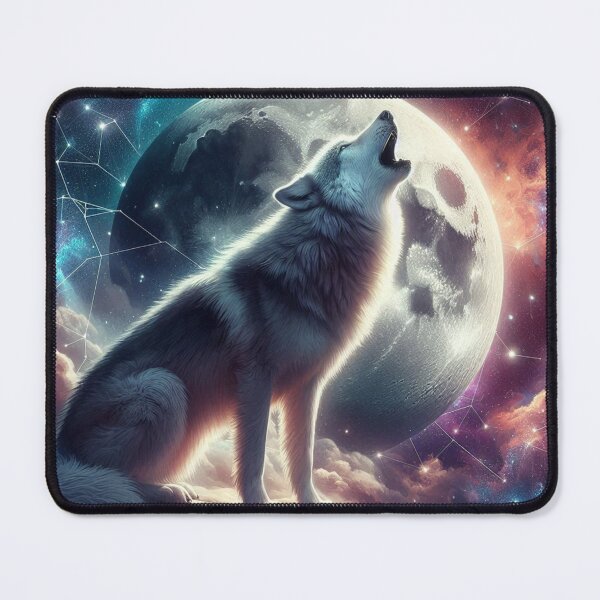 Item preview, Cosmic Wolf Howl – Constellation Moon & Starry Sky Design designed and sold by ashokreddy343.