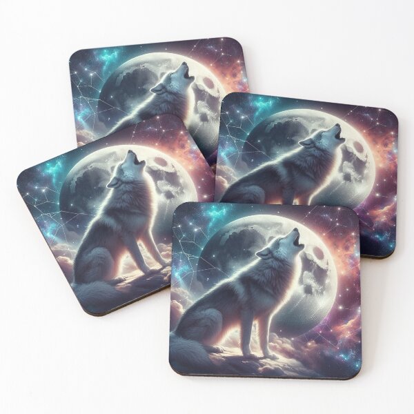 Item preview, Cosmic Wolf Howl – Constellation Moon & Starry Sky Design designed and sold by ashokreddy343.