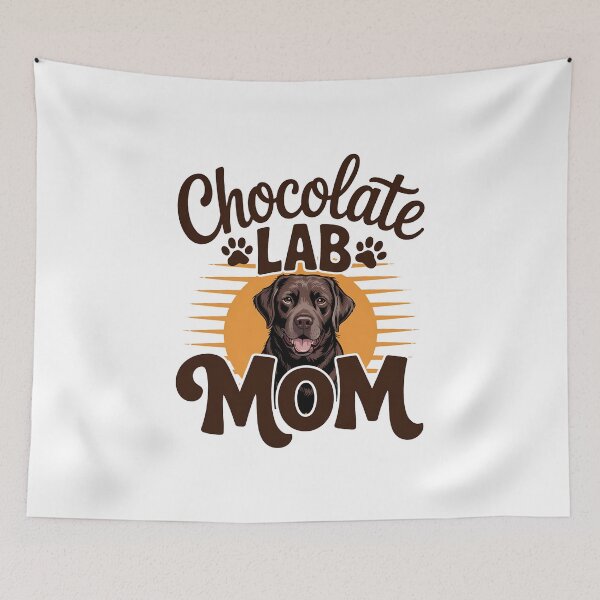 Item preview, Vintage Retro Sunset Dog Mom Chocolate Lab Pet Mothers Day designed and sold by BakeryDozen.