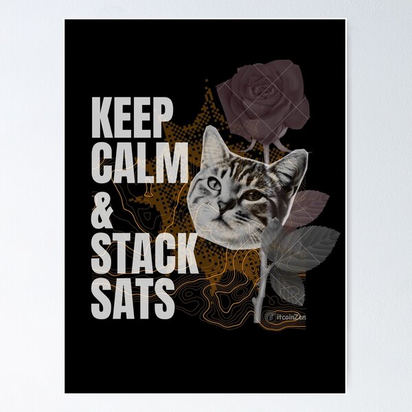 Item preview, Bitcoin Cat with Rose – Stack Sats Artwork designed and sold by Silvernuit.