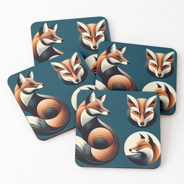 Item preview, Mid-Century Modern Fox – Stylized Woodland Design in Retro Shapes designed and sold by ashokreddy343.