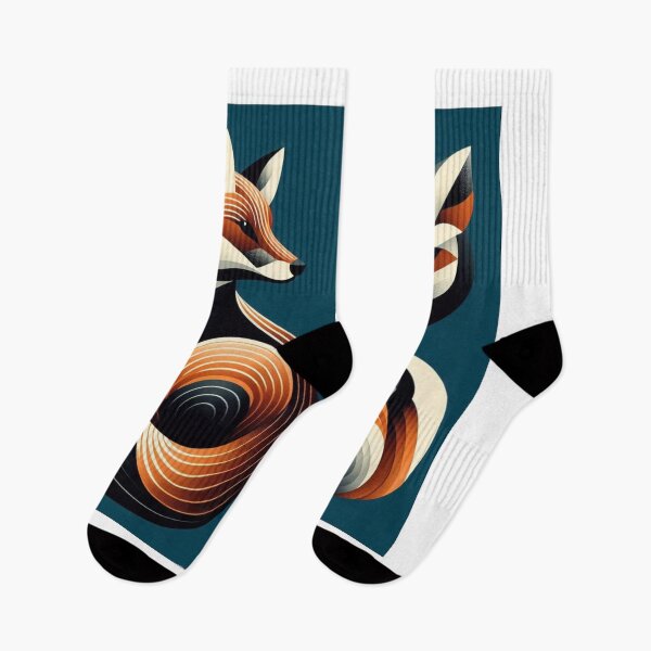 Item preview, Mid-Century Modern Fox – Stylized Woodland Design in Retro Shapes designed and sold by ashokreddy343.