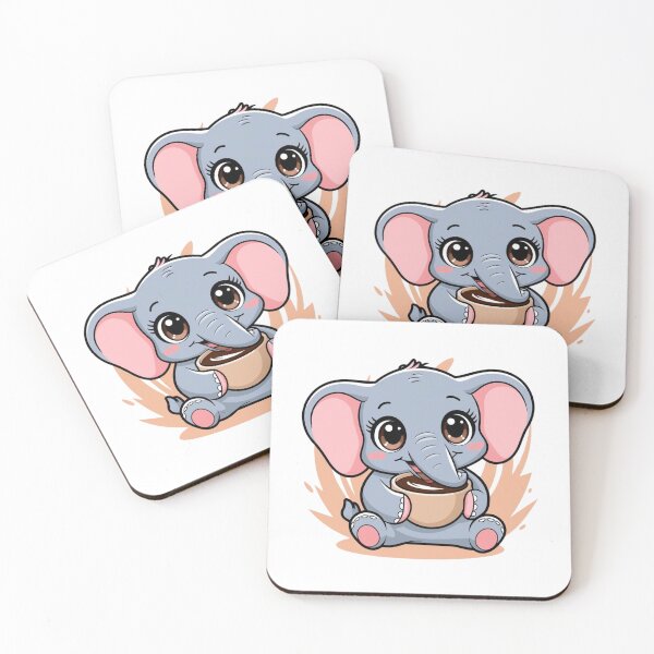 Item preview, elephant drinking coffee designed and sold by Eternalski.