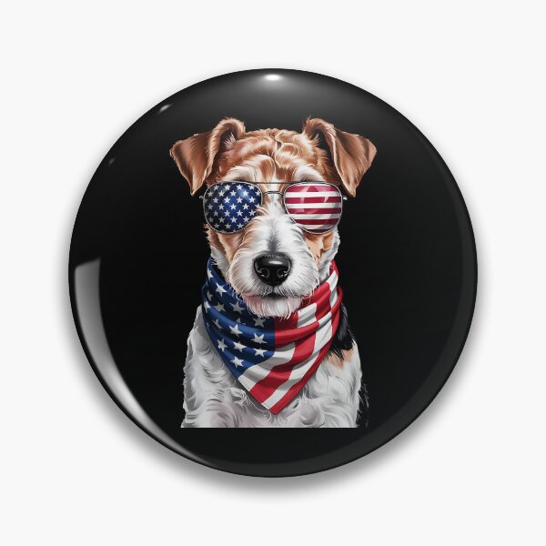 Item preview, Wire Fox Terrier Dog 4th Of July American Independence Day designed and sold by BakeryDozen.