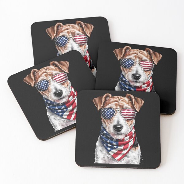 Item preview, Wire Fox Terrier Dog 4th Of July American Independence Day designed and sold by BakeryDozen.