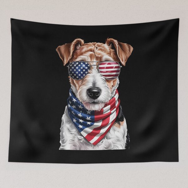 Item preview, Wire Fox Terrier Dog 4th Of July American Independence Day designed and sold by BakeryDozen.
