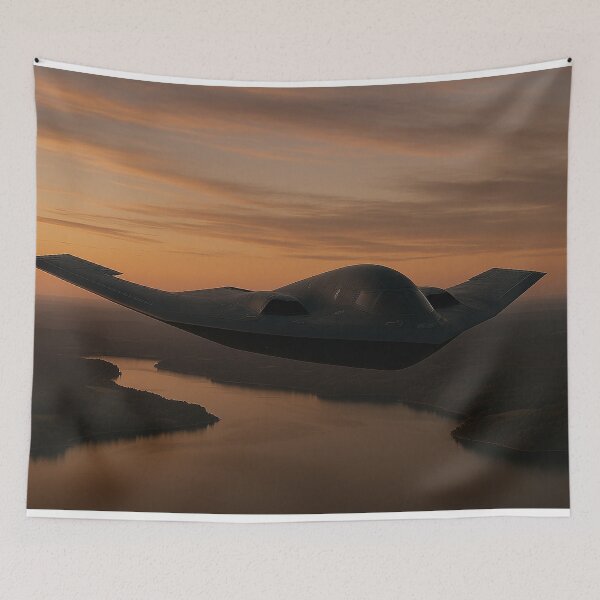 Item preview, B-2 Spirit Stealth Bomber Over Lake at Golden Hour designed and sold by Skyframe Aviation.