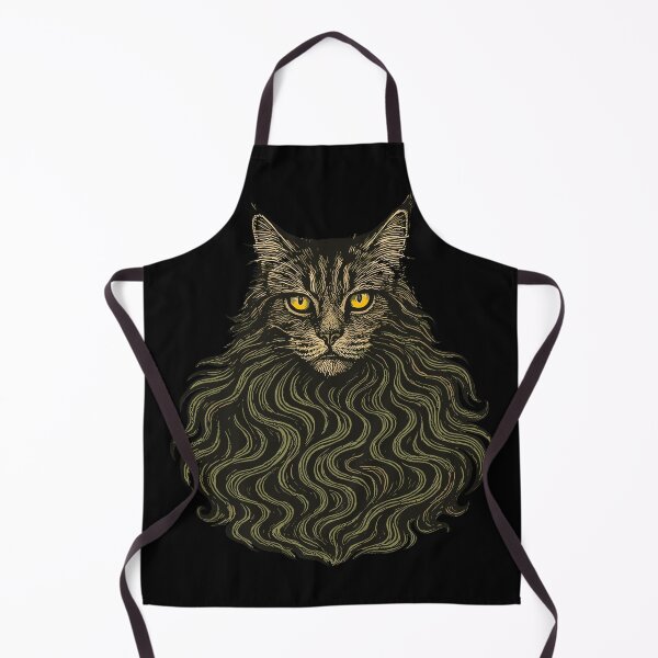 Item preview, Hypnotic Maine Coon Cat with Golden Eyes – Surreal Feline Art designed and sold by SeoulInkSoul.