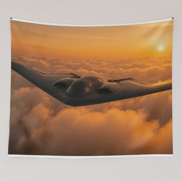 Item preview, B-2 Spirit Stealth Bomber Over Sunset Clouds designed and sold by Skyframe Aviation.