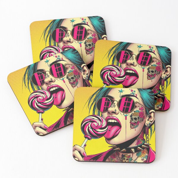 Item preview, Cartoon Punk Lady Lollipop Tattoos designed and sold by Voodoo Store Paranormal Collections.