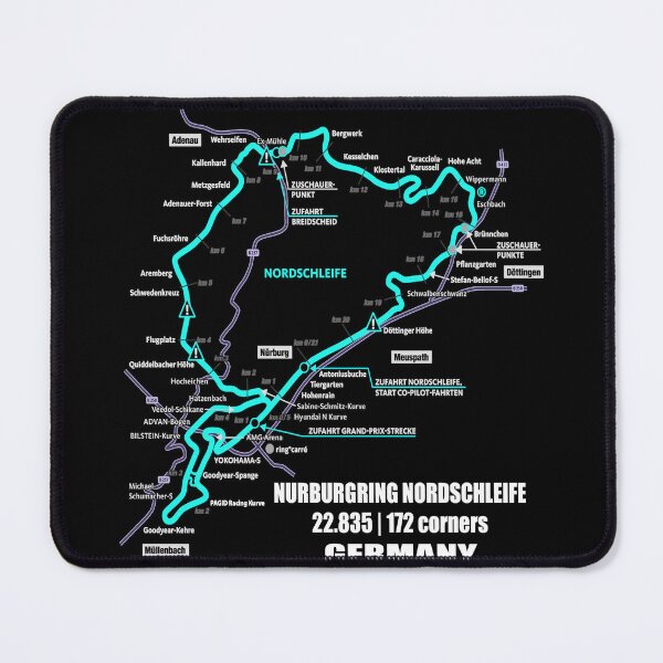 Item preview, Nürburgring Nordschleife - Germany Track Map Photographic Blue Print funny Gifts designed and sold by RyanTee-Awesome.