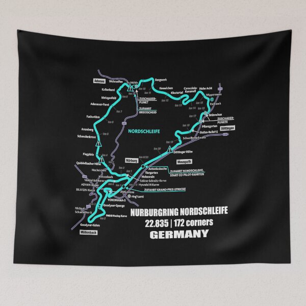 Item preview, Nürburgring Nordschleife - Germany Track Map Photographic Blue Print funny Gifts designed and sold by RyanTee-Awesome.
