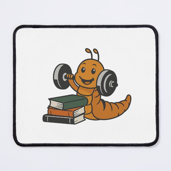 Item preview, Cute Bookworm Lifting Weights - Strong Reading Mascot designed and sold by haitrieuic96.