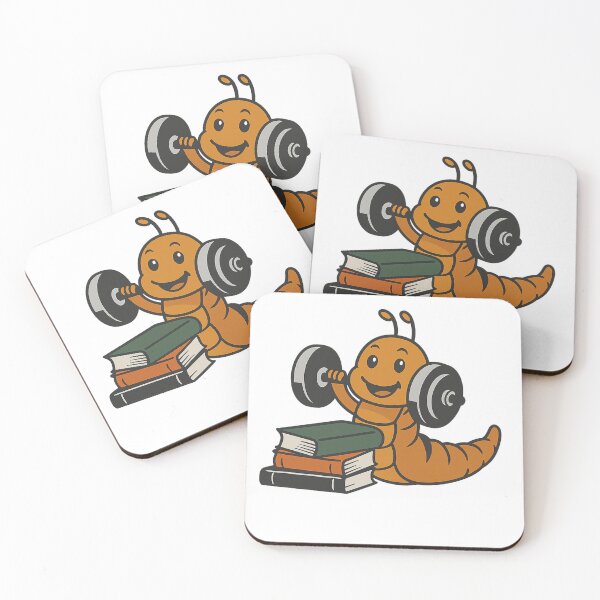 Item preview, Cute Bookworm Lifting Weights - Strong Reading Mascot designed and sold by haitrieuic96.