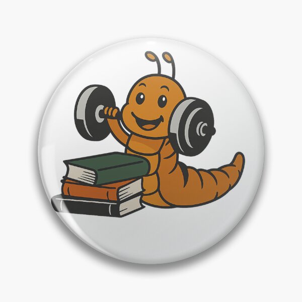 Item preview, Cute Bookworm Lifting Weights - Strong Reading Mascot designed and sold by haitrieuic96.