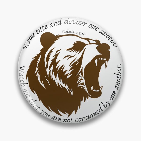 Item preview, Galatians 5:15 roaring bear designed and sold by stella literarium.