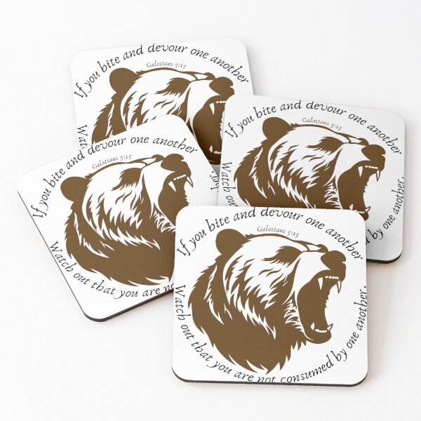 Item preview, Galatians 5:15 roaring bear designed and sold by stella literarium.