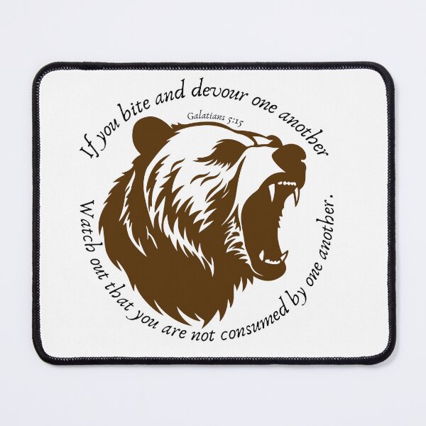 Item preview, Galatians 5:15 roaring bear designed and sold by stella literarium.