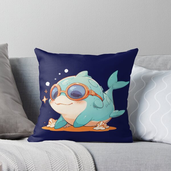 Item preview,  Cute Ocean Explorer – Kawaii Dolphin with Goggles and Seashells designed and sold by KiraChie.