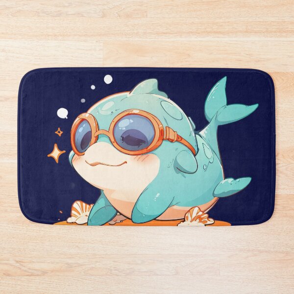 Item preview,  Cute Ocean Explorer – Kawaii Dolphin with Goggles and Seashells designed and sold by KiraChie.