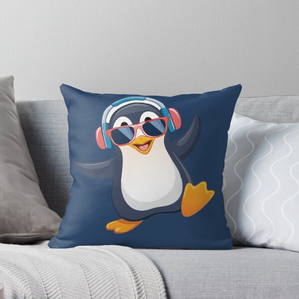 Item preview, Cool Penguin with Headphones | DJ Music Animal | Party Vibe Cartoon designed and sold by KAYJAY DESIGNS.