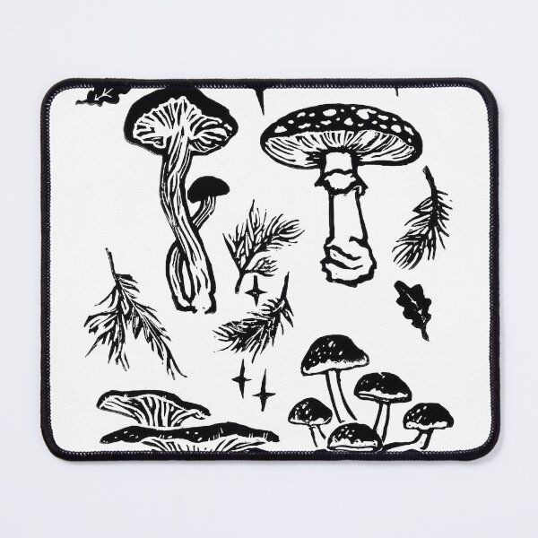 Item preview, Mushrooms Linoprint designed and sold by Threeleaves.