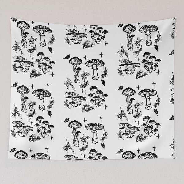Item preview, Mushrooms Linoprint designed and sold by Threeleaves.