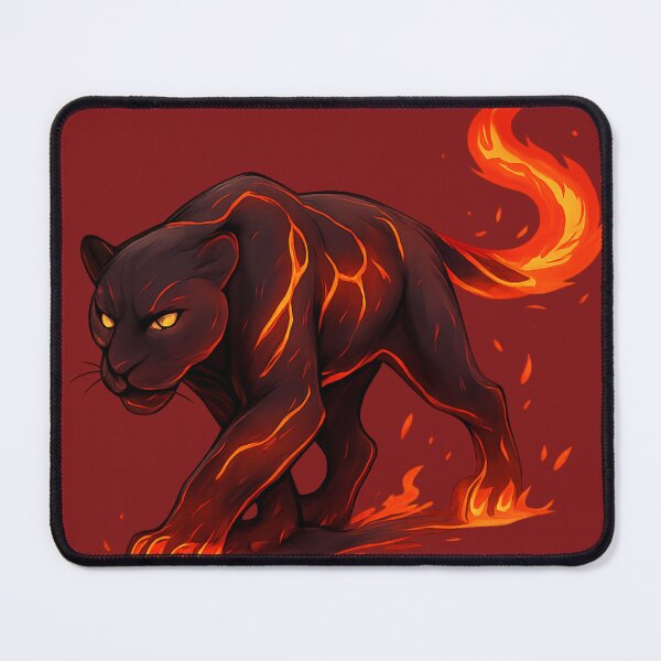 Item preview, Flame Panther – The Ember Stalker | Fire Elemental Cat designed and sold by ElementalBeast1.