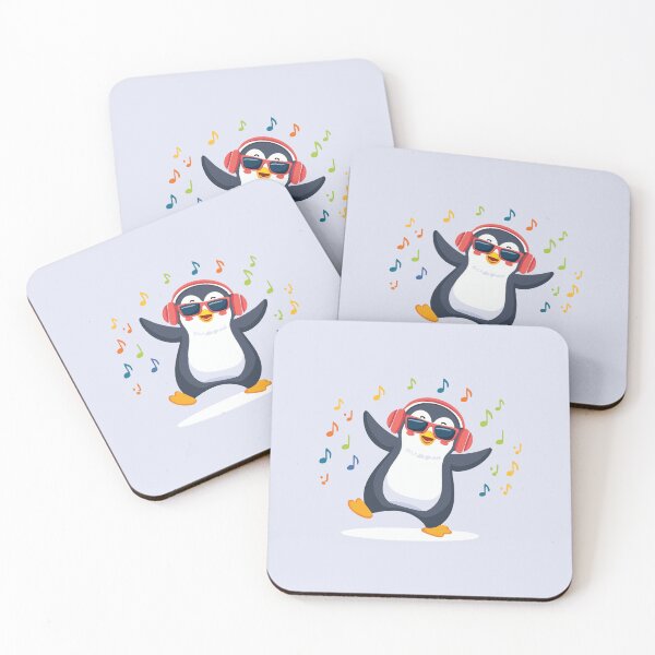 Item preview, Dancing Penguin with Music Notes | Cool DJ Animal | Party Vibe Fun designed and sold by KAYJAY DESIGNS.