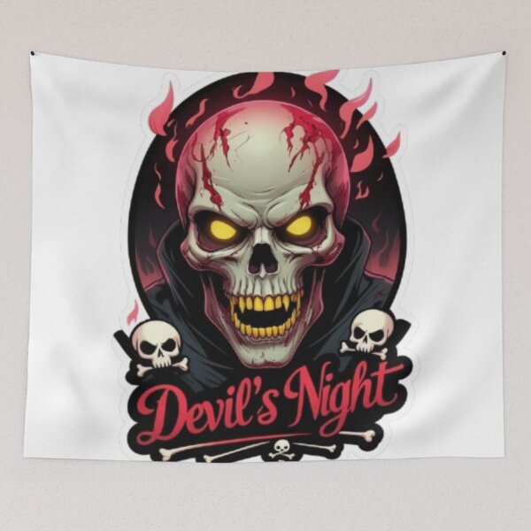 Item preview, Devil’s Night Zombie Skull Sticker – Glowing Eyes, Razor Teeth designed and sold by SkullSpookadi.